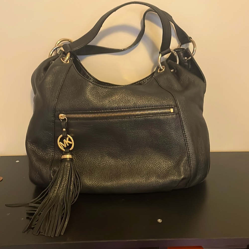 Michael Kors black leather hand bag